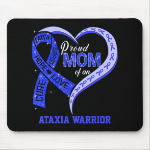 Proud Mum Of An Ataxia Warrior Blue Ribbon Matchin Mouse Mat