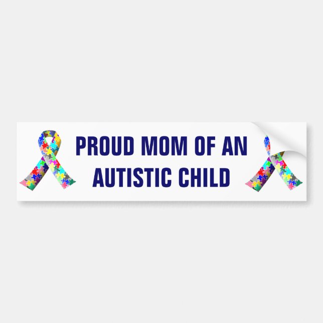 Proud Mum of an Autistic Child Bumper Sticker (Front)