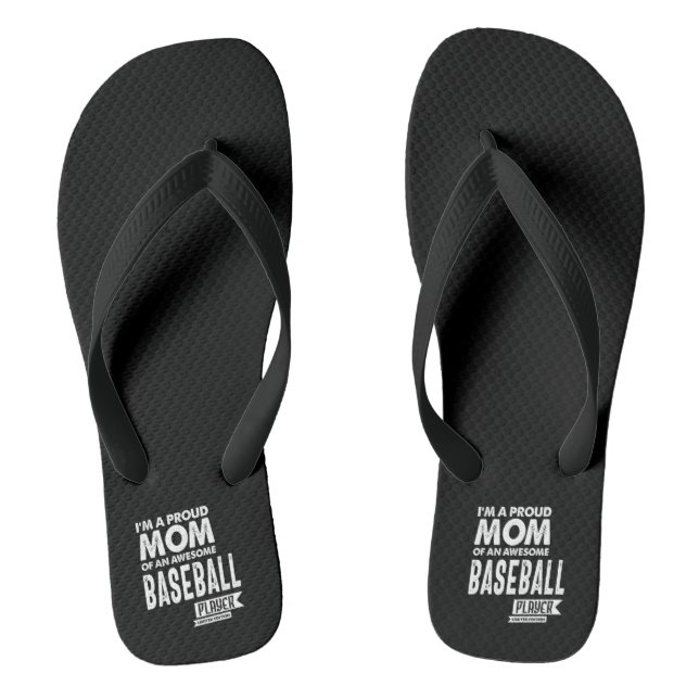 Proud Mum Of an Awesome Baseball Player Flip Flops (Footbed)