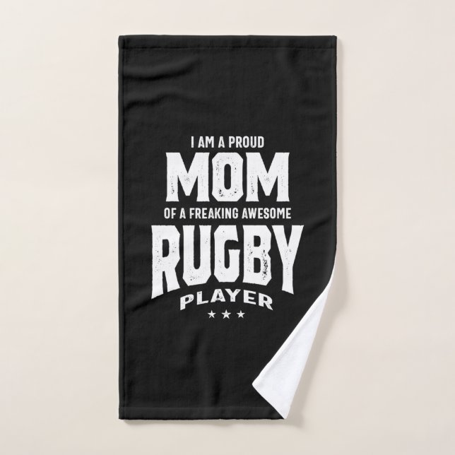 Proud Mum Of An Awesome Rugby Player Hand Towel (Hand Towel)