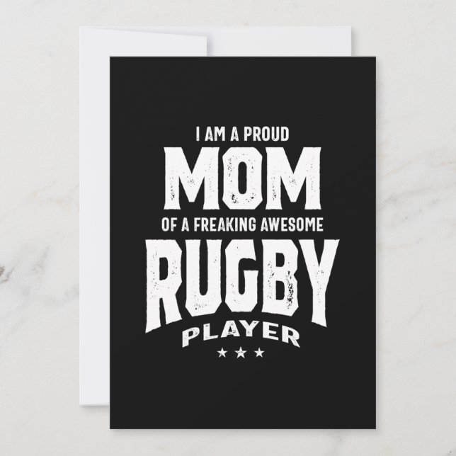 Proud Mum Of An Awesome Rugby Player Invitation (Front)