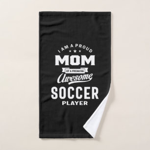 Proud Mum Of An Awesome Soccer Player Hand Towel