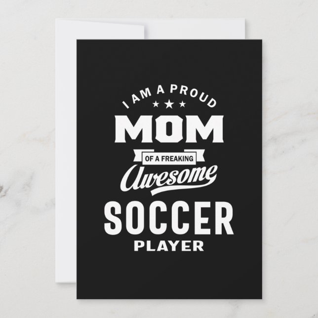 Proud Mum Of An Awesome Soccer Player Thank You Card (Front)