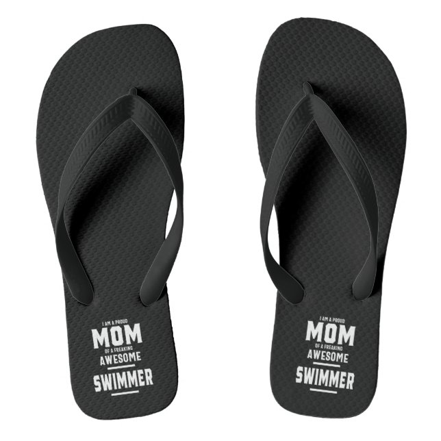 Proud Mum Of An Awesome Swimmer Player Flip Flops (Footbed)
