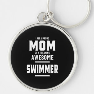 Proud Mum Of An Awesome Swimmer Player Key Ring