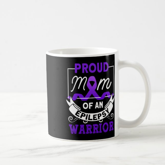 Proud Mum Of An Epilepsy Warrior Epilepsy Awarenes Coffee Mug (Right)