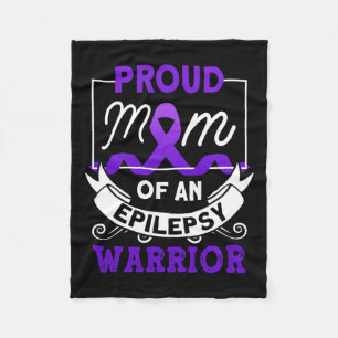Proud Mum Of An Epilepsy Warrior Epilepsy Awarenes Fleece Blanket