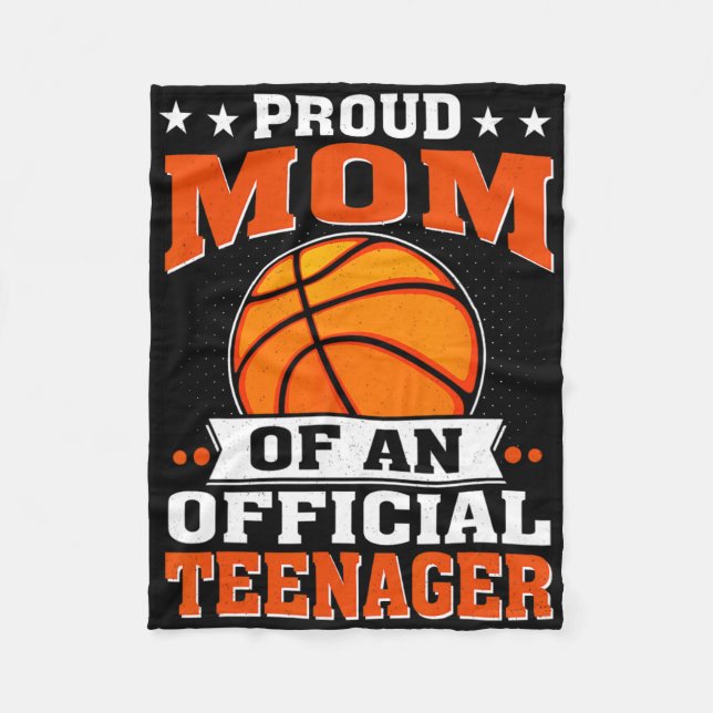 Proud Mum Of An Official Teenager 13th Birthday Sk Fleece Blanket (Front)