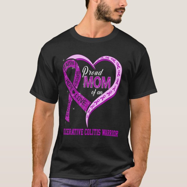Proud Mum Of An Ulcerative Colitis Warrior Ribbon  T-Shirt (Front)