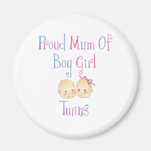 Proud Mum of Boy Girl Twins Magnet