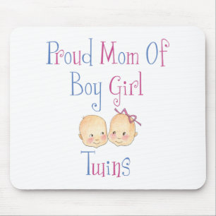 Proud Mum Of Boy Girl Twins Mouse Mat