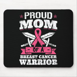 Proud Mum Of Breast Cancer Warrior Pink Awareness Mouse Mat