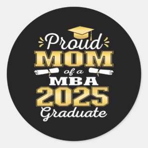 Proud Mum Of Cl Of 2025 M Graduate Grad Family Classic Round Sticker