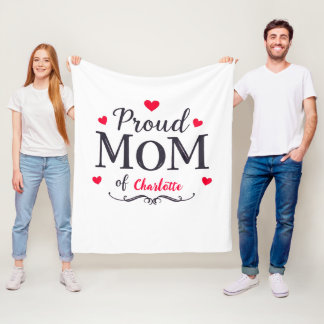 Proud Mum of | Cute Customisable Mother's Day Fleece Blanket