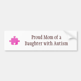 Proud mum of daughter with autism bumper sticker