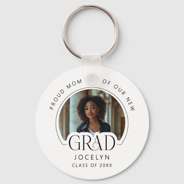 Proud Mum of our Grad Photo Keepsake Keychain (Front)
