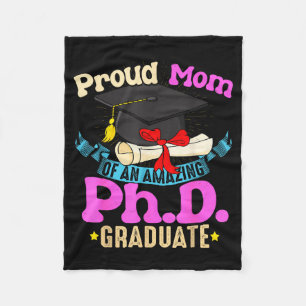 Proud mum of phd graduate ph shirt family fleece blanket