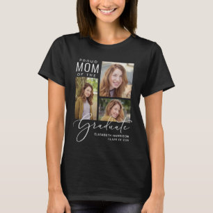 Proud Mum of the Graduate Photo Script Black T-Shirt
