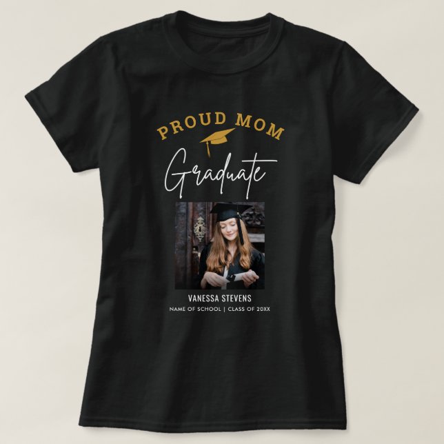 Proud Mum of the Graduate Photo T-Shirt (Design Front)