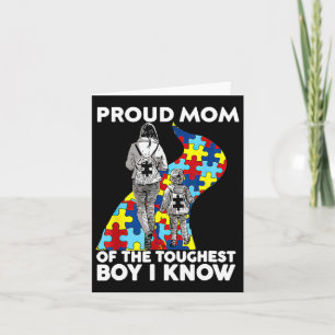 Proud Mum Of The Toughest Boy I Know Autism Awaren Card