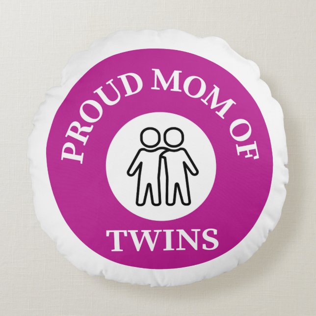 Proud mum of twins round cushion (Front)