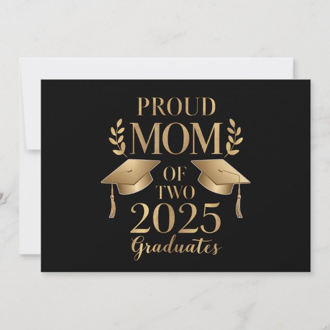 Proud Mum of Two 2025 Graduates Graduate Twins Invitation (Front)