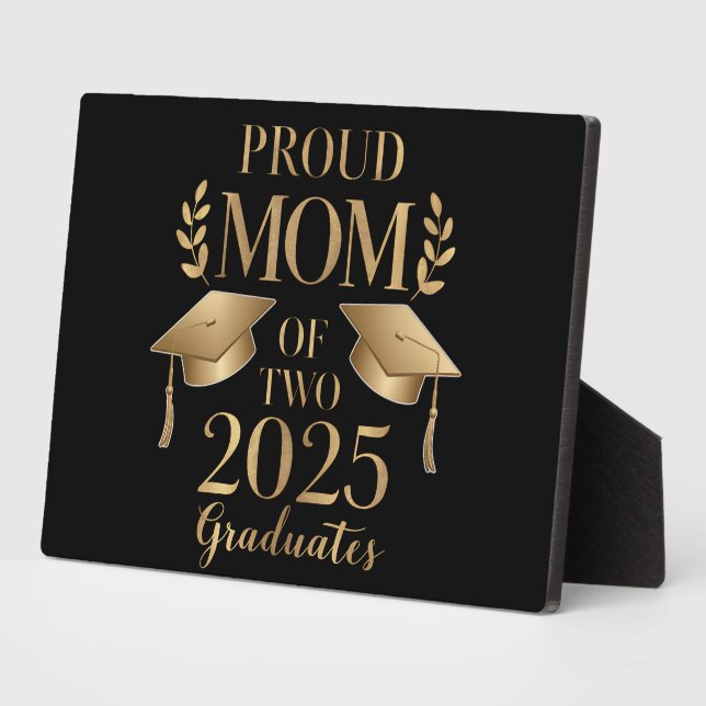 Proud Mum of Two 2025 Graduates Graduate Twins Plaque (Side)