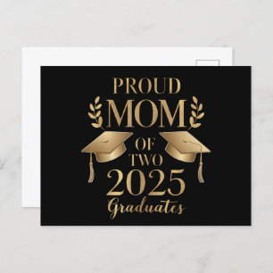 Proud Mum of Two 2025 Graduates Graduate Twins Postcard