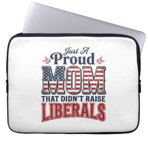 Proud Mum Patriotic Vintage Political Shirt Design Laptop Sleeve