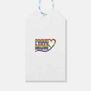 Proud Mum Rainbow Heart Vintage Engraving Design_1 Gift Tags