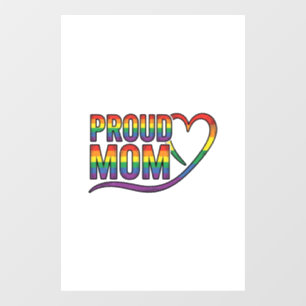 Proud Mum Rainbow Heart Vintage Engraving Design_1 Window Cling
