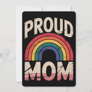 Proud Mum Rainbow LGBTQ Gay Pride Ally Invitation
