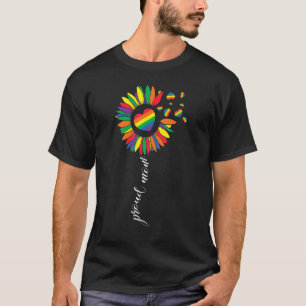 Proud Mum Rainbow Sunflower Hearts Flag Lgbt For P T-Shirt