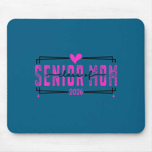 Proud mum senior class of 2026 pink bow  mouse mat (Front)
