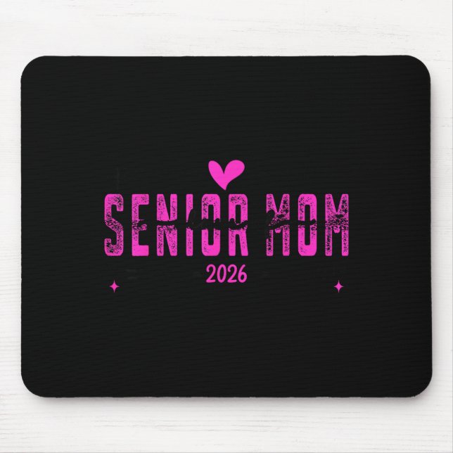 Proud mum senior class of 2026 pink bow  mouse mat (Front)