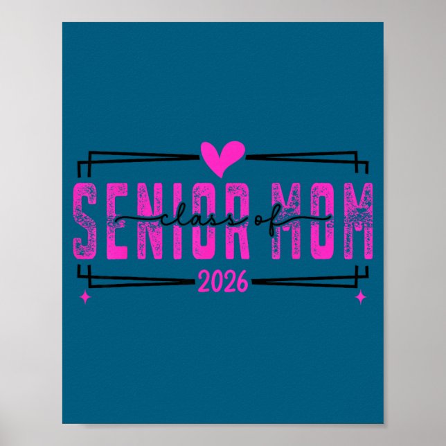 Proud mum senior class of 2026 pink bow  poster (Front)