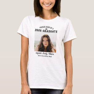 Proud Mum Senior Custom Year Graduate Photo Parent T-Shirt