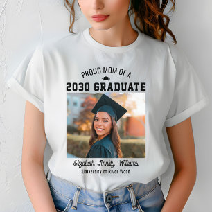 Proud Mum Senior Custom Year Graduate Photo Parent T-Shirt