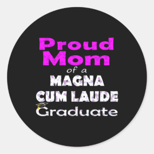 Proud Mum Senior Magna Cum Laude Cl Of Graduate  Classic Round Sticker