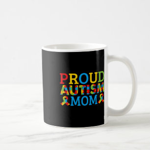 Proud Mum Wears Coloured Puzzle Pieces For Autism Coffee Mug