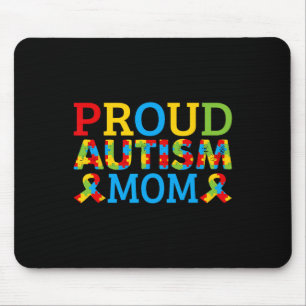 Proud Mum Wears Coloured Puzzle Pieces For Autism Mouse Mat
