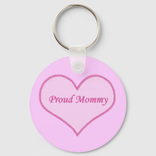 Proud Mummy Keychain, Pink Key Ring