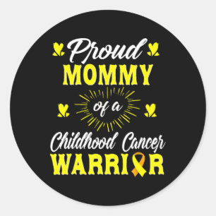 Proud Mummy Of A Childhood Cancer Warrior Awarenes Classic Round Sticker