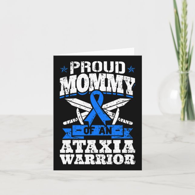 Proud Mummy Of An Ataxia Warrior Awareness Ribbon  Card (Front)