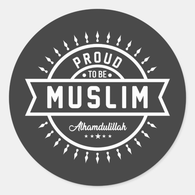 Proud Muslim Classic Round Sticker (Front)