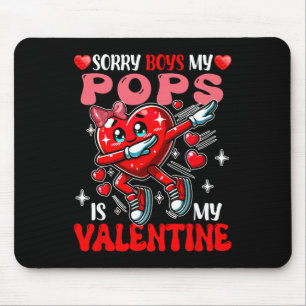 Proud My Pops Is My Valentine's Day Dabbing Heart Mouse Mat