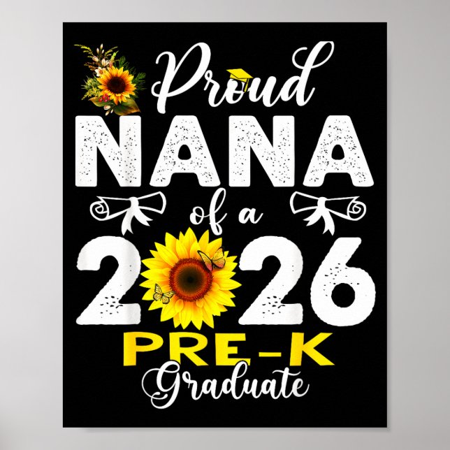 Proud nana of 2026 pre-k graduate mothers day poster (Front)