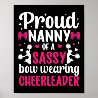 Proud Nanny Of A Cheerleader Nanny Grandma Cheer N Poster