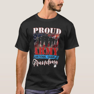 Proud National Guard Grandma Dog Tags Flag Militar T-Shirt
