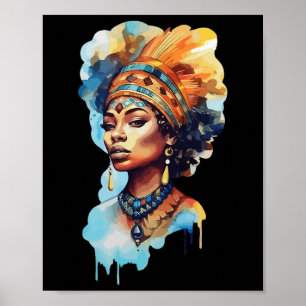 Proud Native Afro American Woman Spiritual Melanin Poster